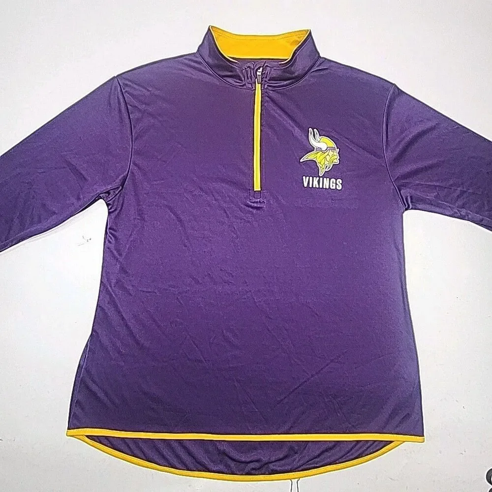 Minnesota Vikings Shirt 1/4 Zip Lightweight Women Plus Sz 1X Purple NFL Football